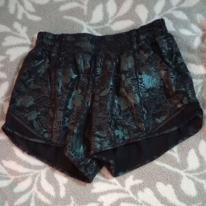 lululemon athletica Black Floral Athletic Shorts
